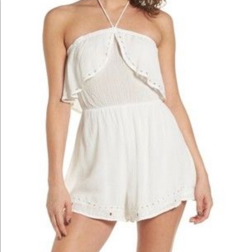 Lush White Halter/Strapless Romper Size Small
